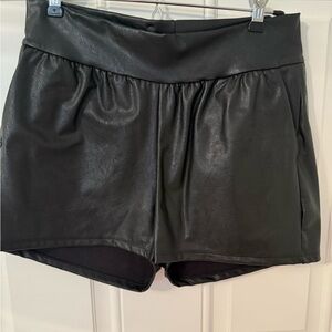 Commando Black High Waist Shorts with Shiny Finish